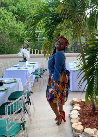 African skirt with T-shirt